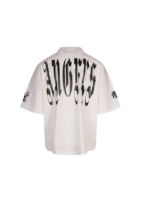 PALM ANGELS T-Shirt Oversize Logo Gothic Bianca - PALM ANGELS Black Friday