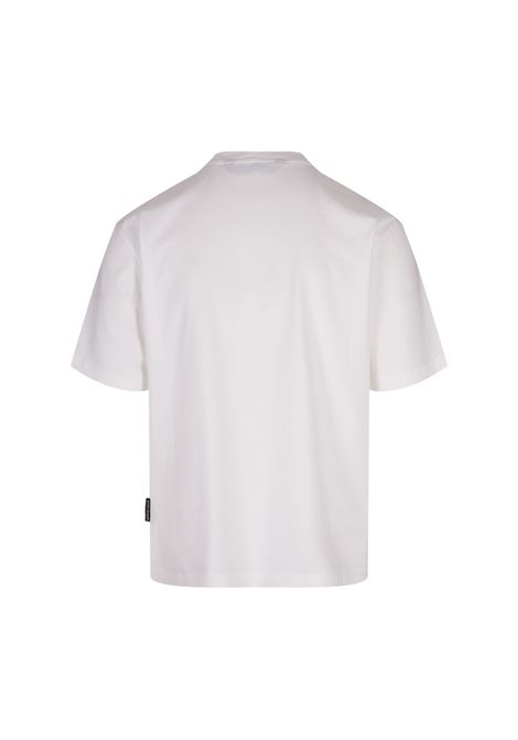 PALM ANGELS T-Shirt Bianca Con Logo Frontale a Contrasto - PALM ANGELS Cyber Monday