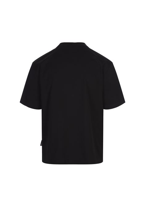 PALM ANGELS T-Shirt Nera Con Logo Frontale a Contrasto - PALM ANGELS Offerta natalizia