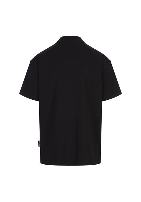 PALM ANGELS T-Shirt Nera Con Logo Sullo Scollo - PALM ANGELS Offerta Pasqua