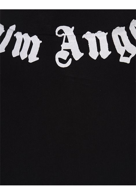 PALM ANGELS T-Shirt Nera Con Logo Sullo Scollo - PALM ANGELS Offerta Pasqua