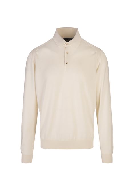 BOSS Maglione Regular Fit Stile Polo Neutro In Seta Lana e Cashmere - BOSS Offerta migliore