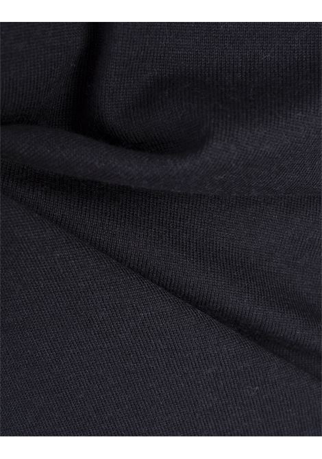BOSS Maglione Regular Fit Stile Polo Blu Scuro In Seta Lana e Cashmere - BOSS Latest fashion