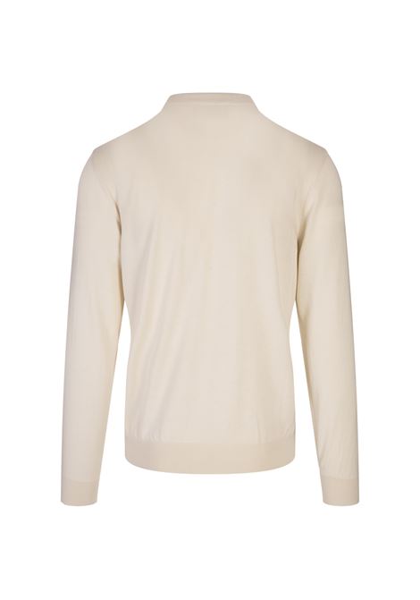 BOSS Maglione Regular Fit Neutro In Seta Lana e Cashmere - BOSS Online Outlet