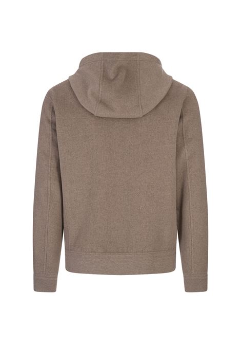 MONTECORE Felpa Zip-Up Con Cappuccio In Cashmere Marrone - MONTECORE Offerte esclusive