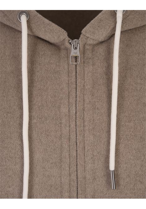 MONTECORE Felpa Zip-Up Con Cappuccio In Cashmere Marrone - MONTECORE Offerte esclusive