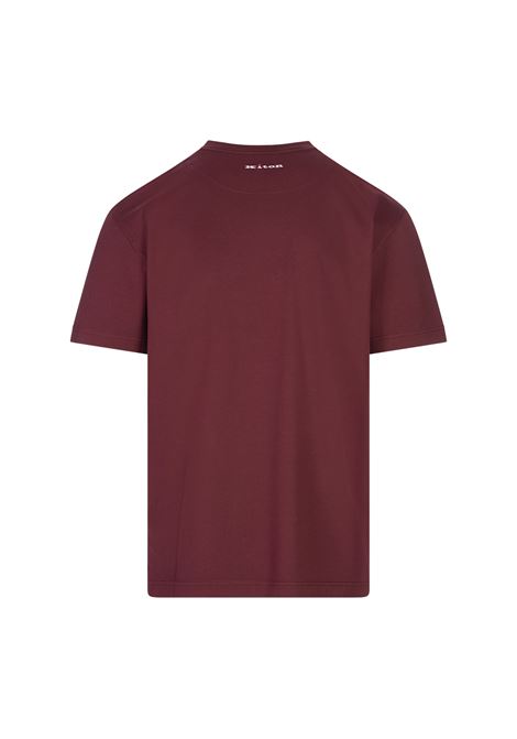 KITON T-Shirt Classica Rosso Scuro Con Logo Dietro - KITON Grandi sconti