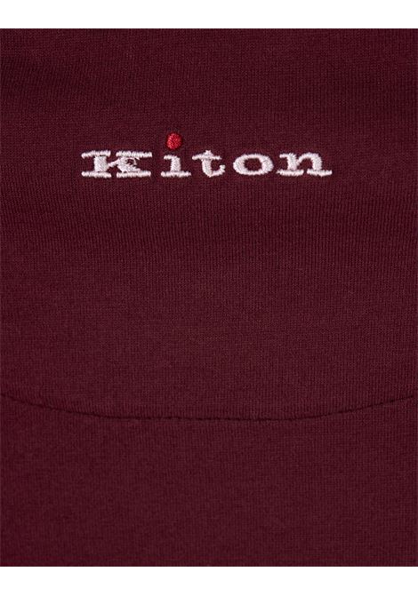 KITON T-Shirt Classica Rosso Scuro Con Logo Dietro - KITON Grandi sconti