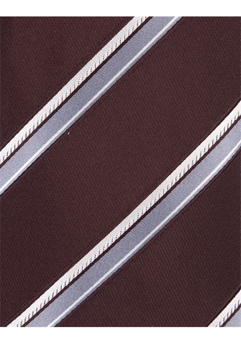 KITON Cravatta Bordeaux Con Motivo a Righe - KITON Bestseller