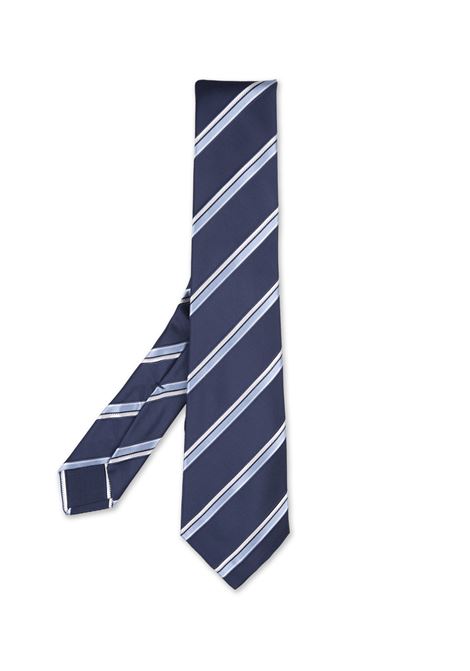 KITON Cravatta Blu Con Motivo a Righe - KITON Offerte stagionali