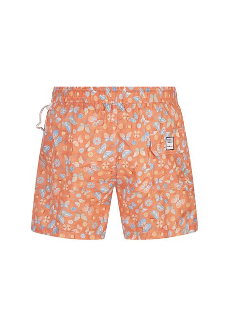 FEDELI Swim Shorts Arancioni Con Stampa Farfalle - FEDELI Offerte giornaliere