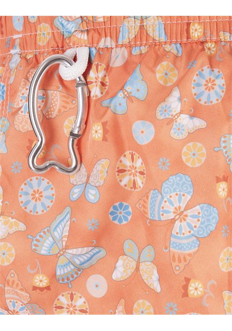 FEDELI Swim Shorts Arancioni Con Stampa Farfalle - FEDELI Offerte giornaliere