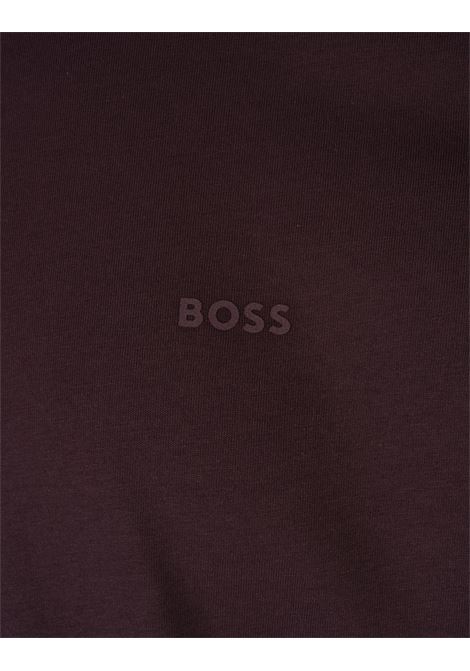 BOSS T-Shirt Bordeaux Con Logo Stampato In Gomma - BOSS Ultimi tre giorni