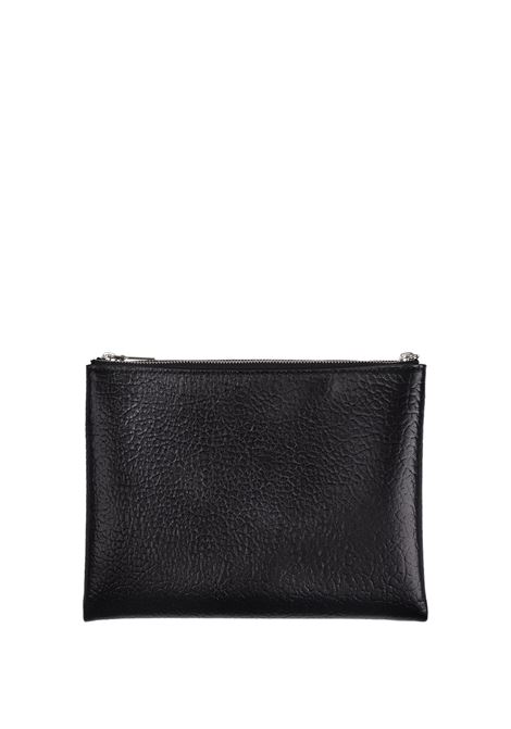 ALEXANDER MCQUEEN Pochette In Pelle Martellata Nera Con Logo - ALEXANDER MCQUEEN ACQUISTA ORA