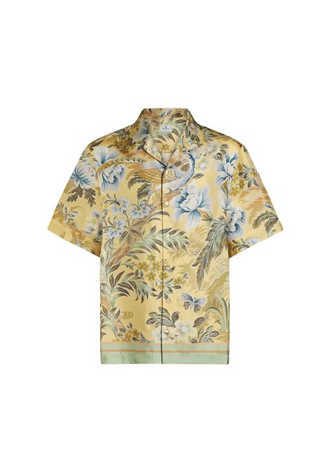ETRO Camicia Bowling In Seta Stampata Gialla - ETRO Fino al 65% di sconto