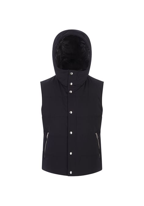 MONTECORE Gilet Imbottito Blu Navy Con Cappuccio - MONTECORE Trasporto libero internazionale
