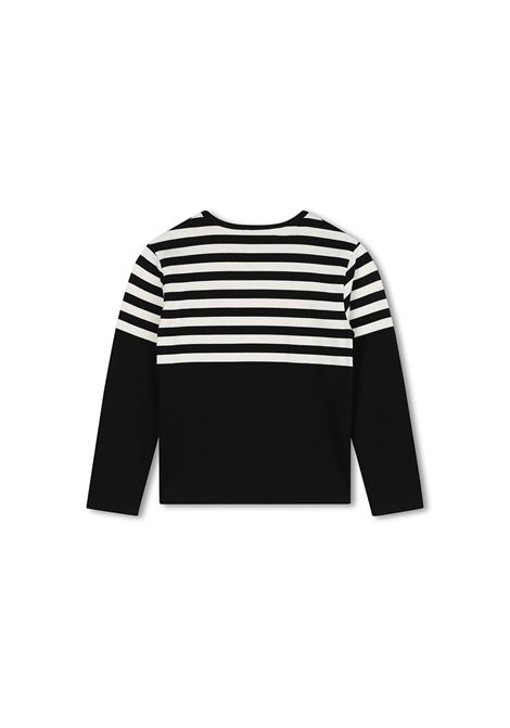 GIVENCHY KIDS T-Shirt a Maniche Lunghe Nera Con Motivo 4G e Motivo a Righe - GIVENCHY KIDS In Linea