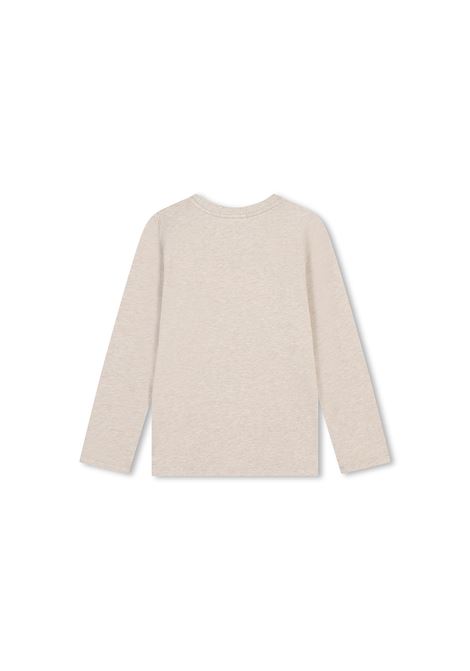 CHLOÉ KIDS T-Shirt a Maniche Lunghe Beige Marl Con Logo - CHLOÉ KIDS Promozione Limitata