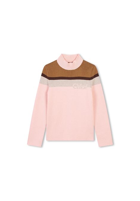 CHLOÉ KIDS Pullover In Maglia Washed Pink - CHLOÉ KIDS Presa
