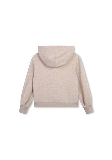 CHLOÉ KIDS Felpa Beige Marl Con Cappuccio e Ricami Botanici - CHLOÉ KIDS Offerta