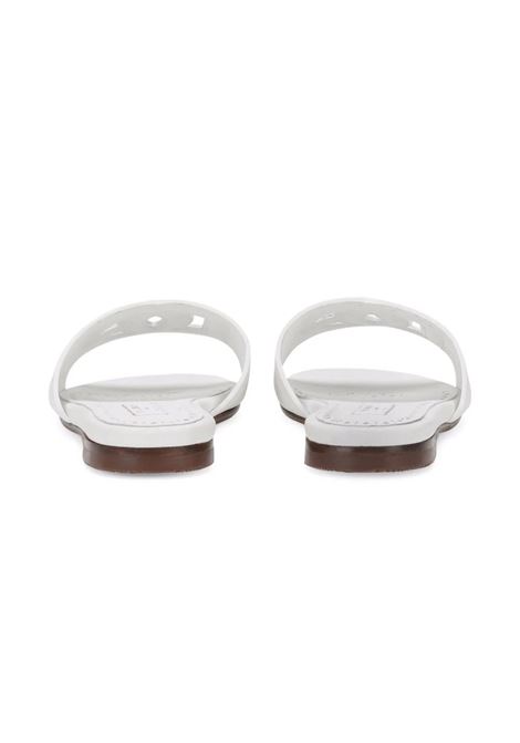 DOLCE & GABBANA KIDS Slide In Pelle Bianca Con Logo DG - DOLCE & GABBANA KIDS Outlet