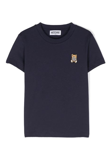 MOSCHINO KIDS T-Shirt Blu Con Patch Moschino Teddy Bear Sul Punto Cuore - MOSCHINO KIDS Hotsell