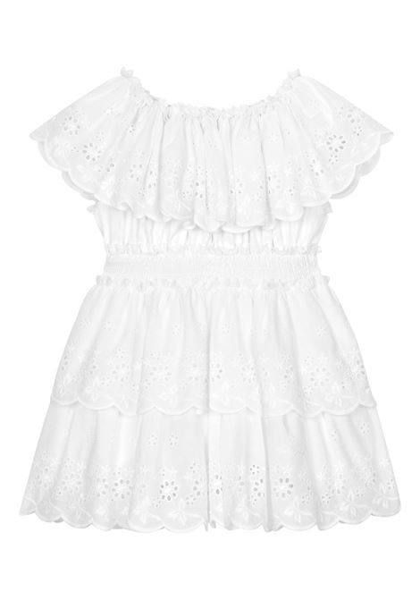 DOLCE & GABBANA KIDS Abito Bianco In Pizzo Sangallo Con Balze - DOLCE & GABBANA KIDS Moda