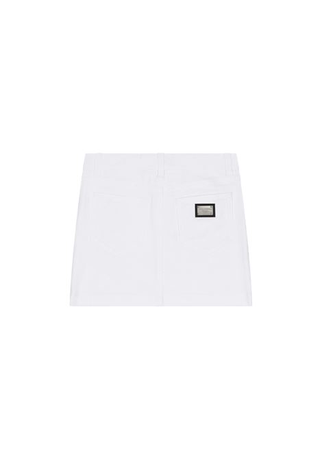 DOLCE & GABBANA KIDS Gonna In Denim Bianco Con Strappi - DOLCE & GABBANA KIDS Sconto di tempo limitato