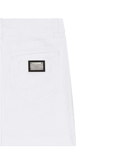 DOLCE & GABBANA KIDS Gonna In Denim Bianco Con Strappi - DOLCE & GABBANA KIDS Sconto di tempo limitato
