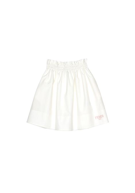 FENDI KIDS Gonna Svasata Bianca Con Logo Rosa - FENDI KIDS Comprare a buon mercato