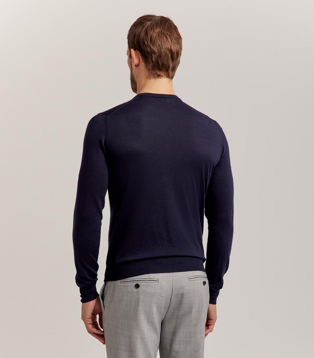 S.Moritz GIROCOLLO LANA SETA CASHMERE - BLU NAVY Fino al 65% di sconto