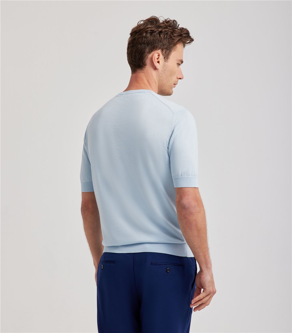 S.Moritz T-shirt celeste da uomo in cotone giza | S.Moritz Sito Ufficiale Convenienza