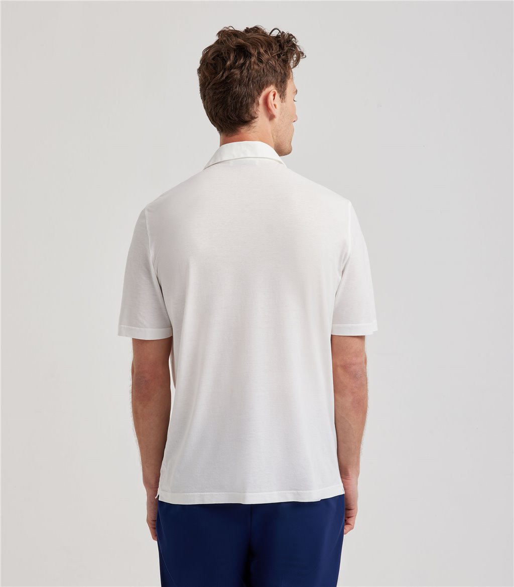S.Moritz Polo bianca da uomo in cotone crepe | S.Moritz Sito Ufficiale Spedizione Gratuita