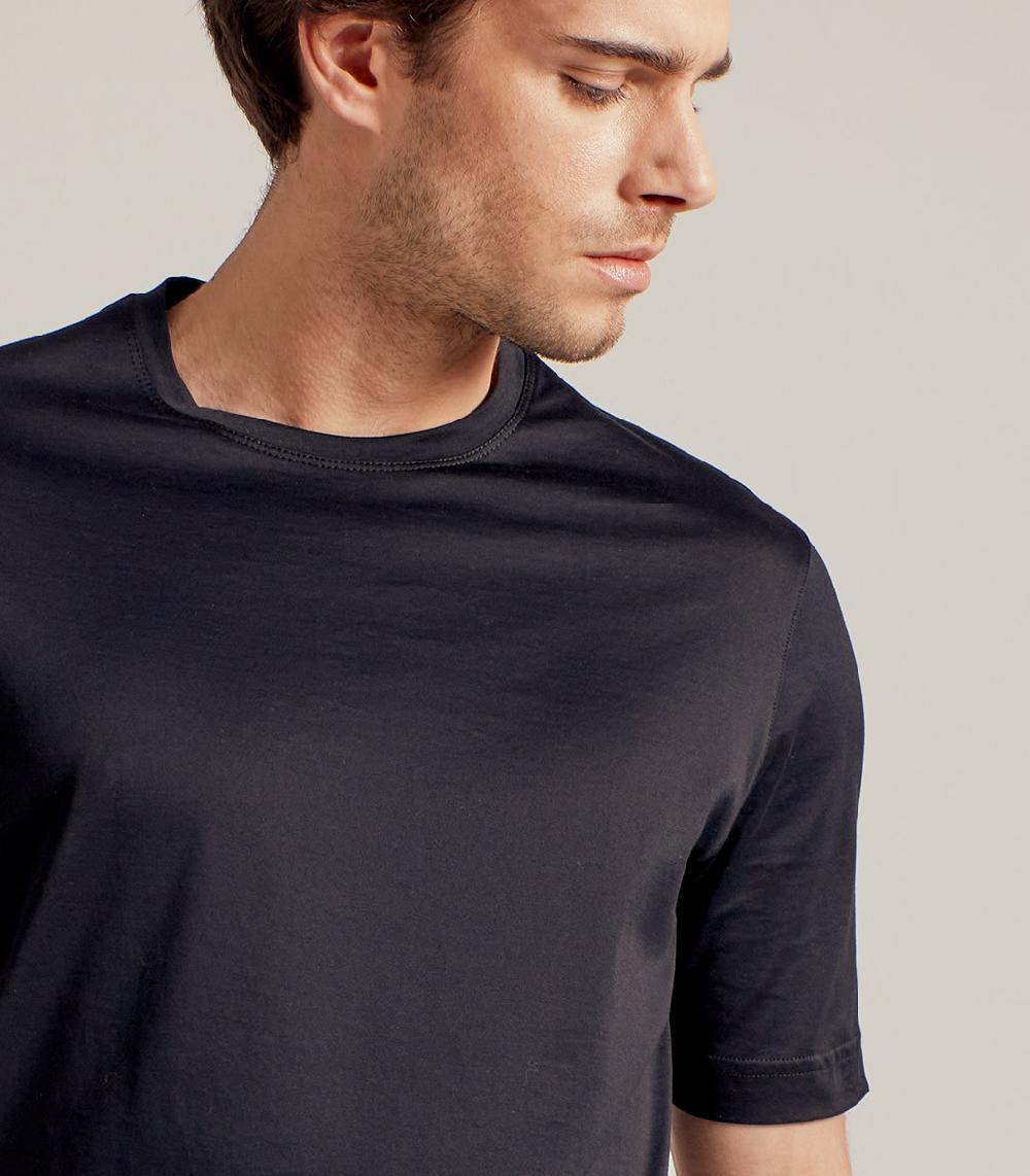 S.Moritz T-SHIRT IN COTONE SUPERFINE - NERO Qualità