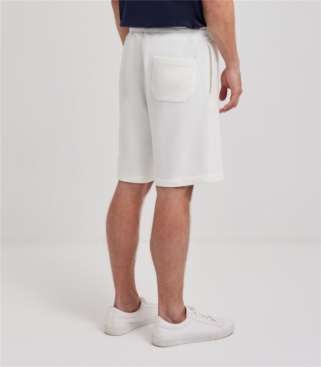 S.Moritz Bermuda da uomo in felpa off white | S.Moritz Sito Ufficiale Consegna Veloce