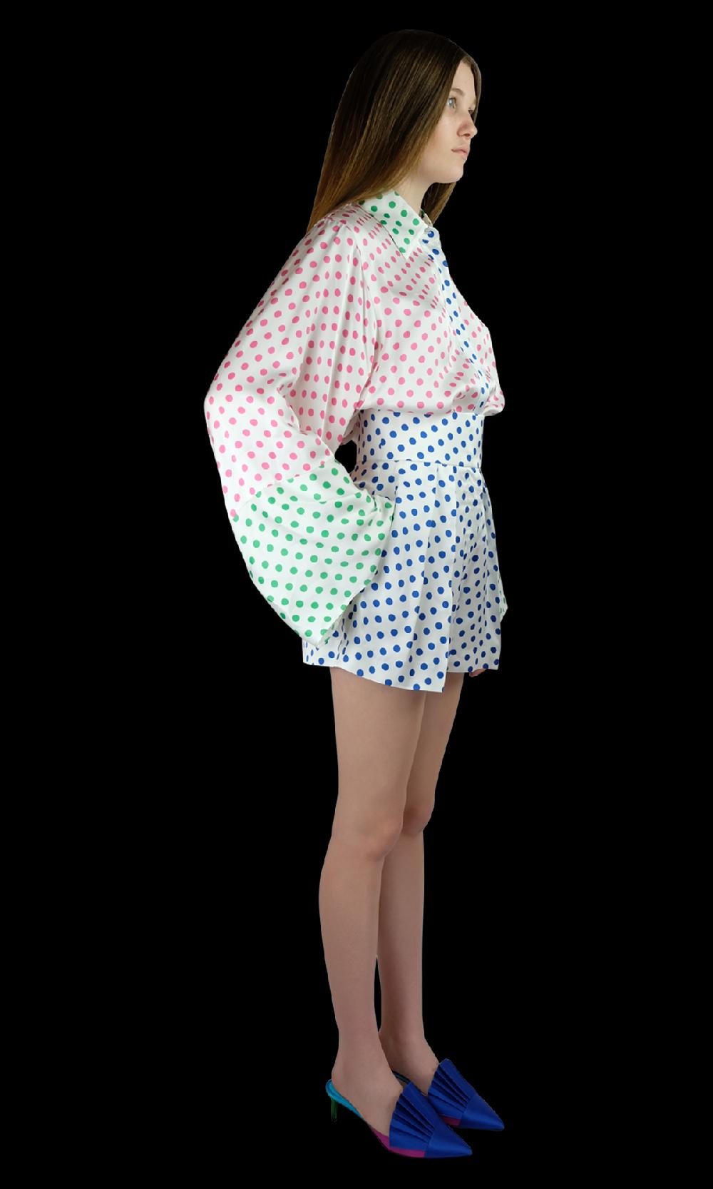 Sara Battaglia Blue Pois Shorts Italy