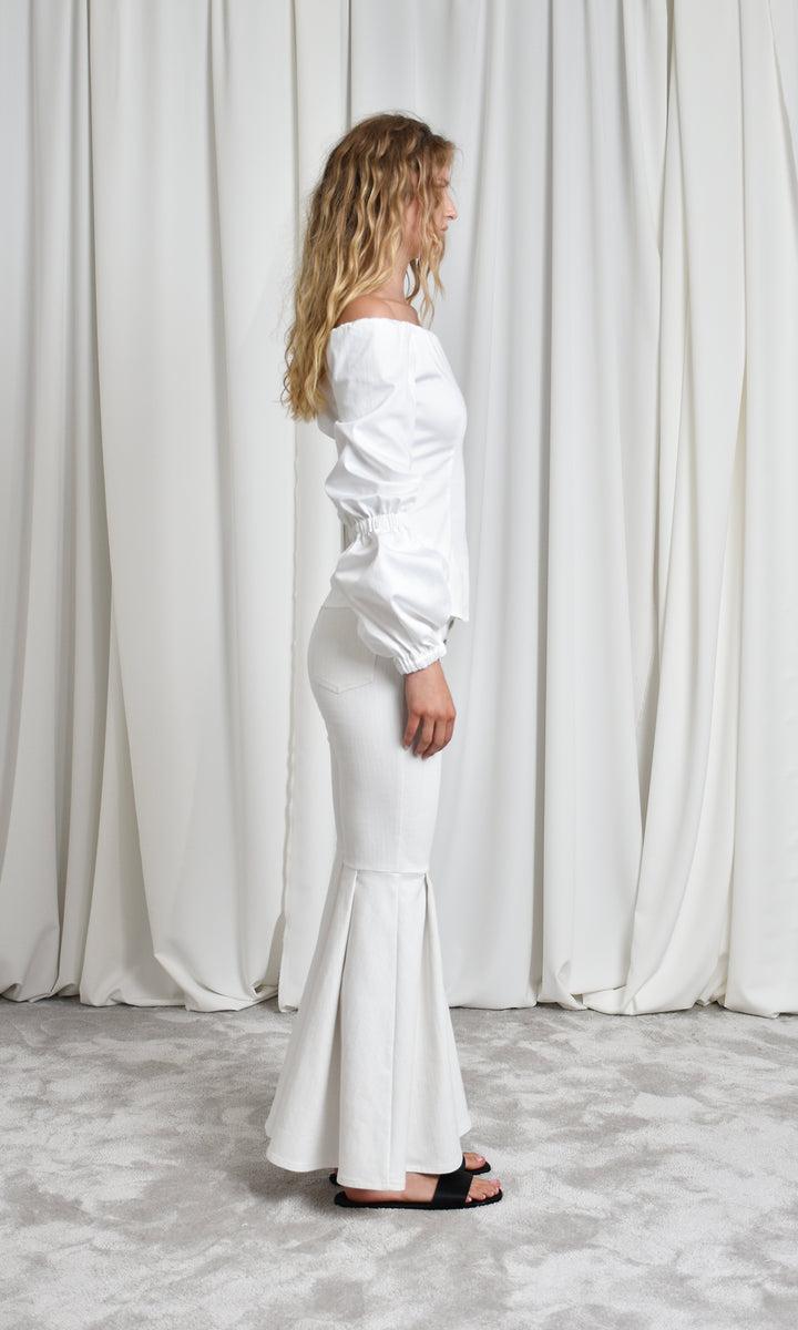 Sara Battaglia Neckline Puff Sleeve Top Fino Al -60%