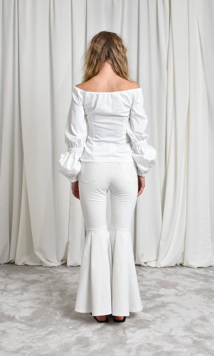 Sara Battaglia Neckline Puff Sleeve Top Fino Al -60%
