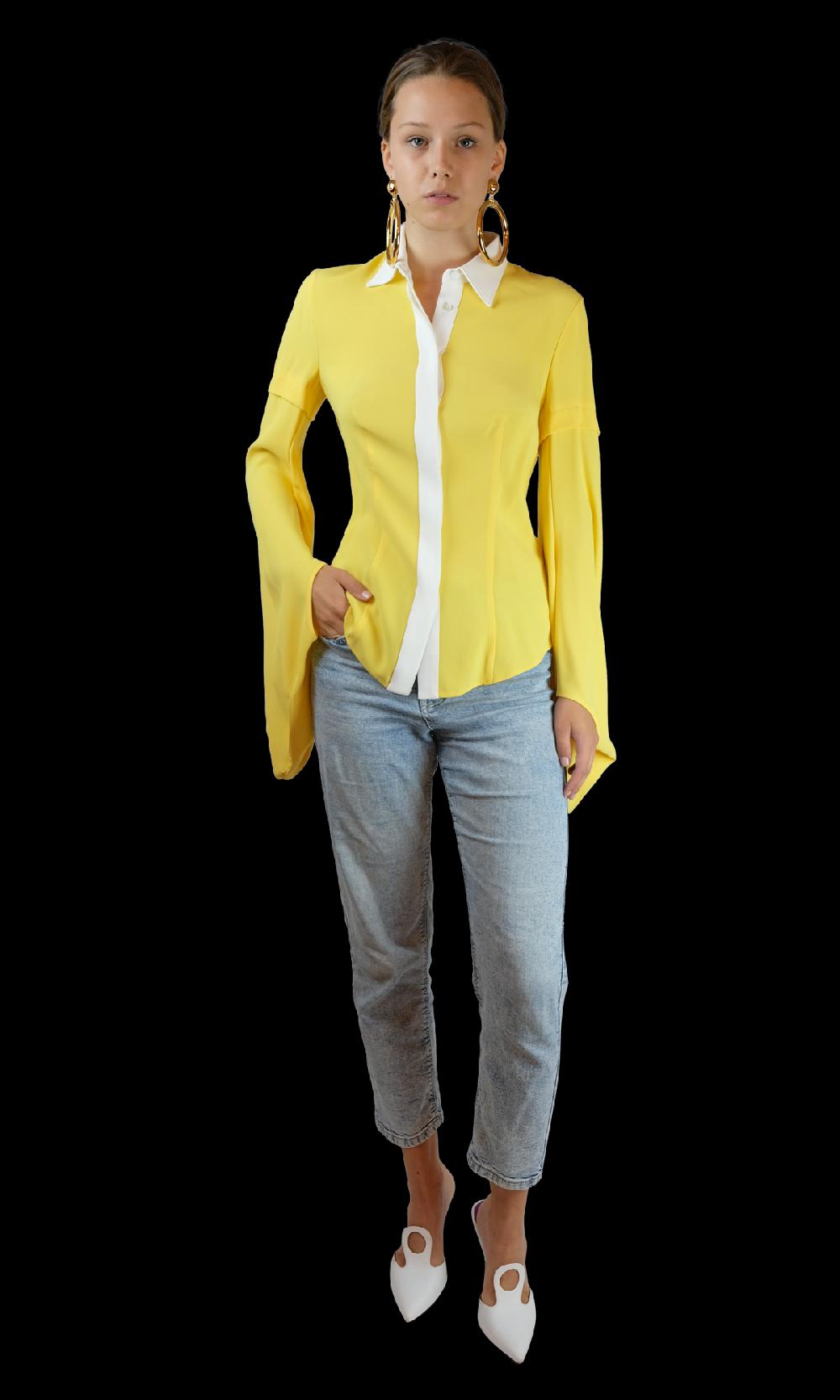 Sara Battaglia Yellow Shirt In Saldo