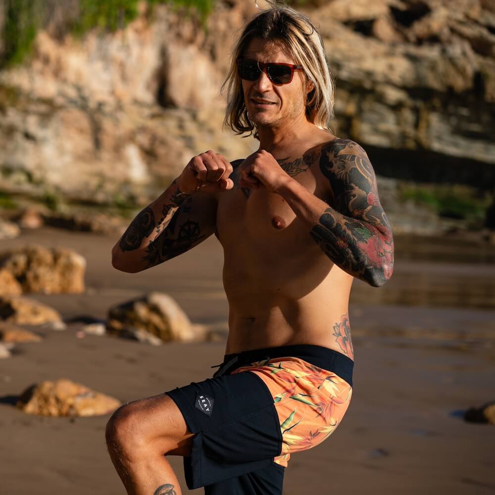 Seay / Boardshort Nero Arancione Bird of Paradise Pezzi Unici