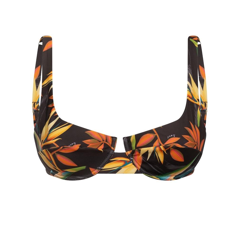 Seay / Top Bikini con Ferretto Nero Bird of Paradise Sottocosto