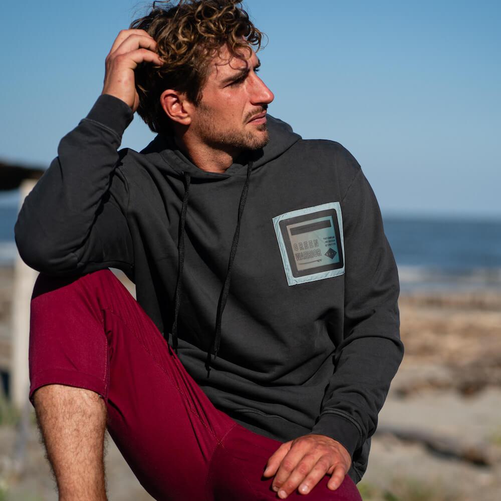 Seay / Felpa con Cappuccio Nera Siargao Sconto