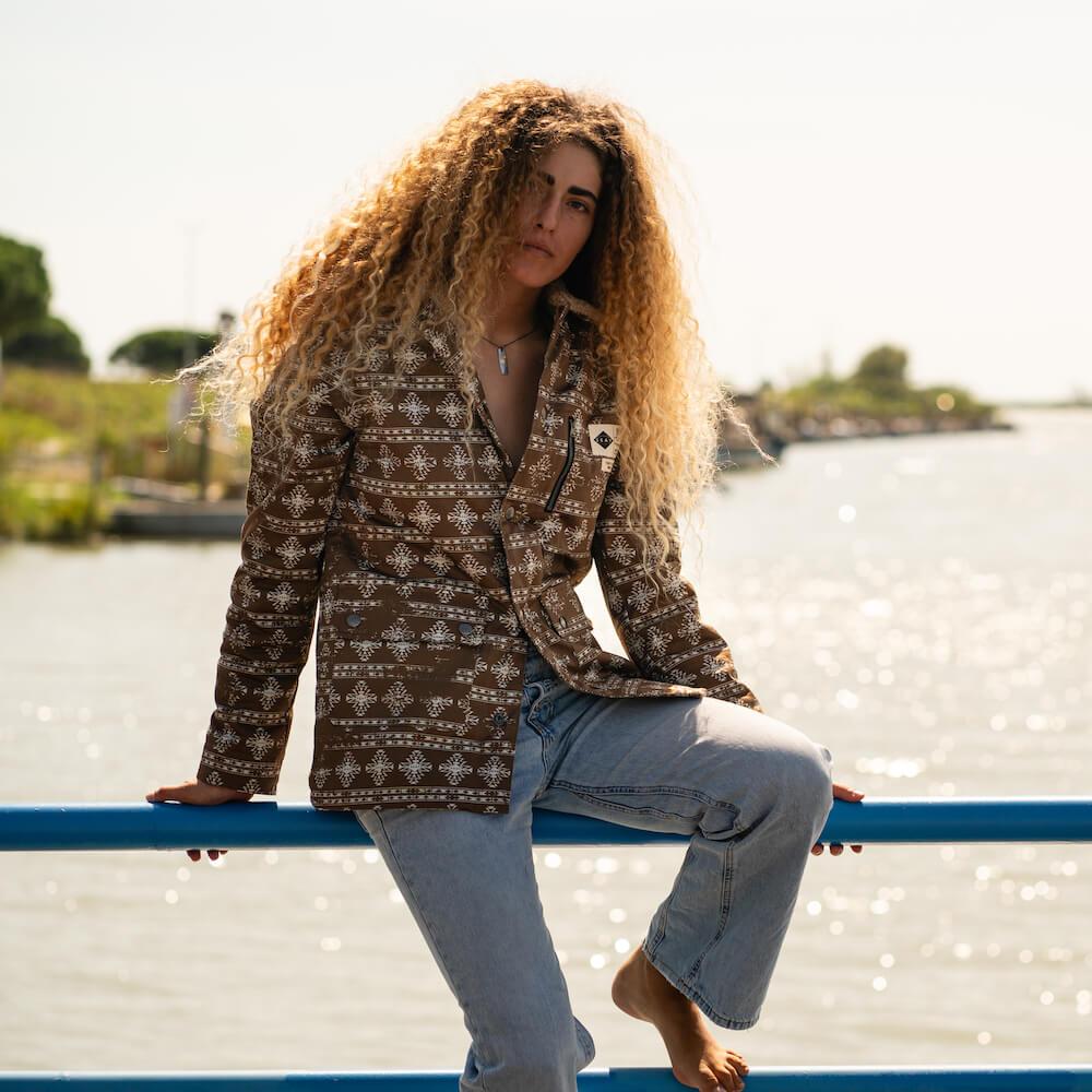 Seay / Giacca Denim Orsetto Marrone Laguna Saldi