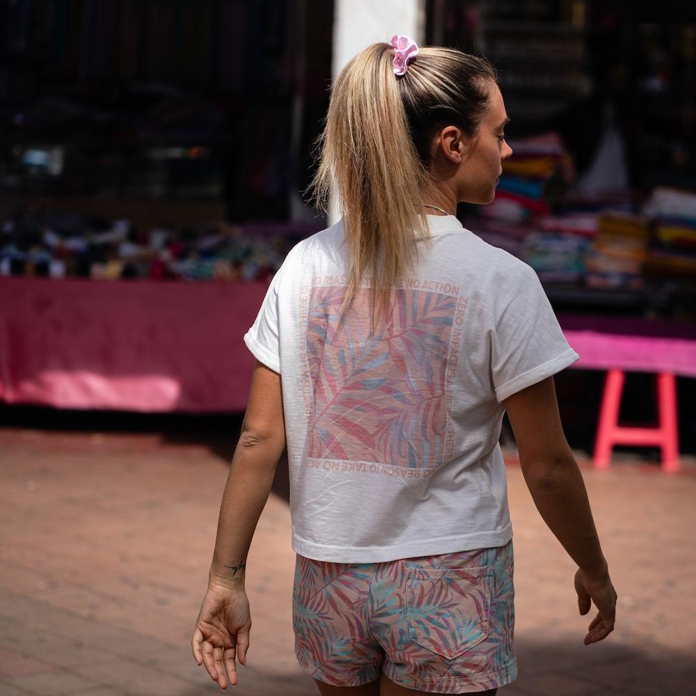 Seay / Crop T-Shirt Bianca Bamboo Nuova
