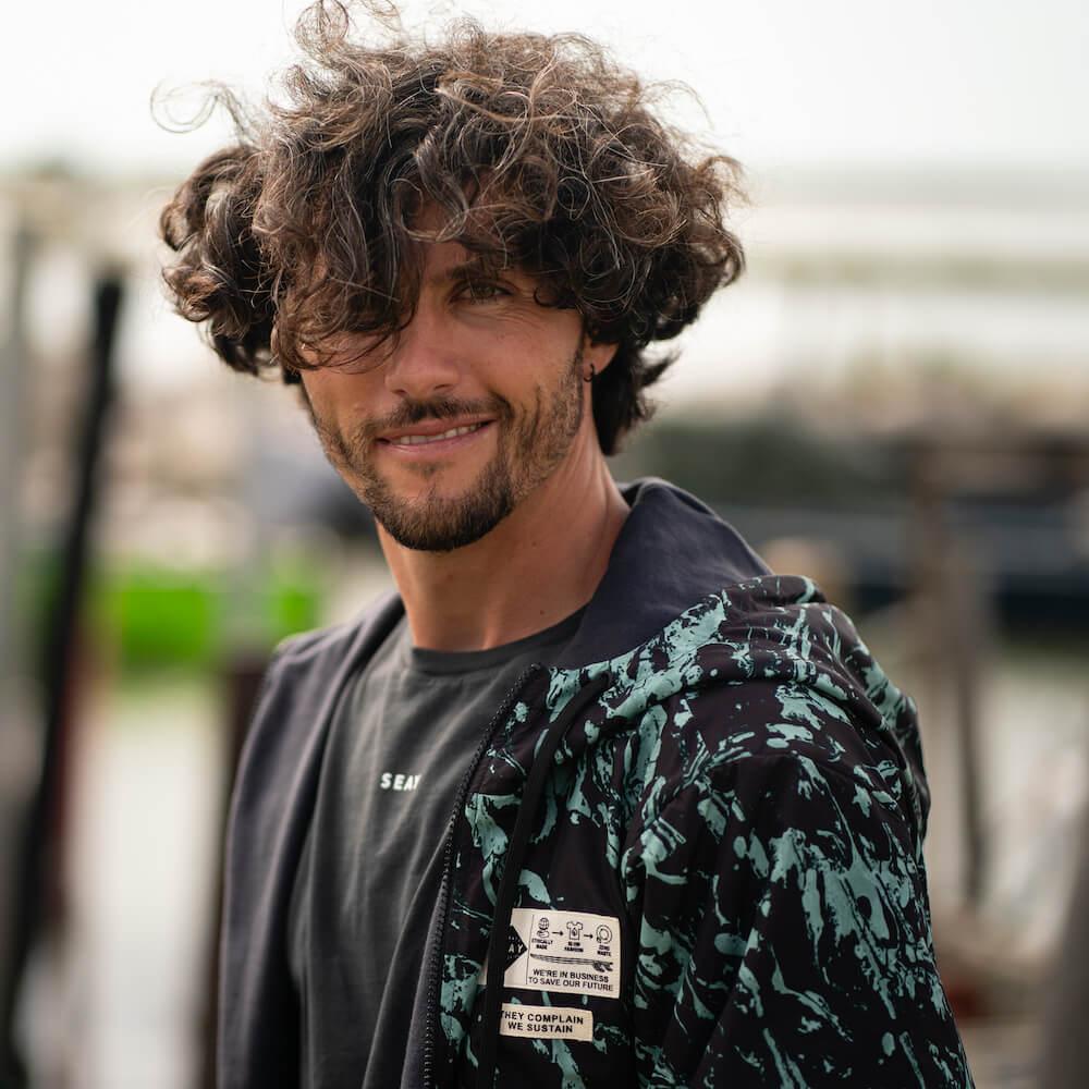 Seay / Giacca a Vento Reversibile con Cappuccio Nera Enormi sconti