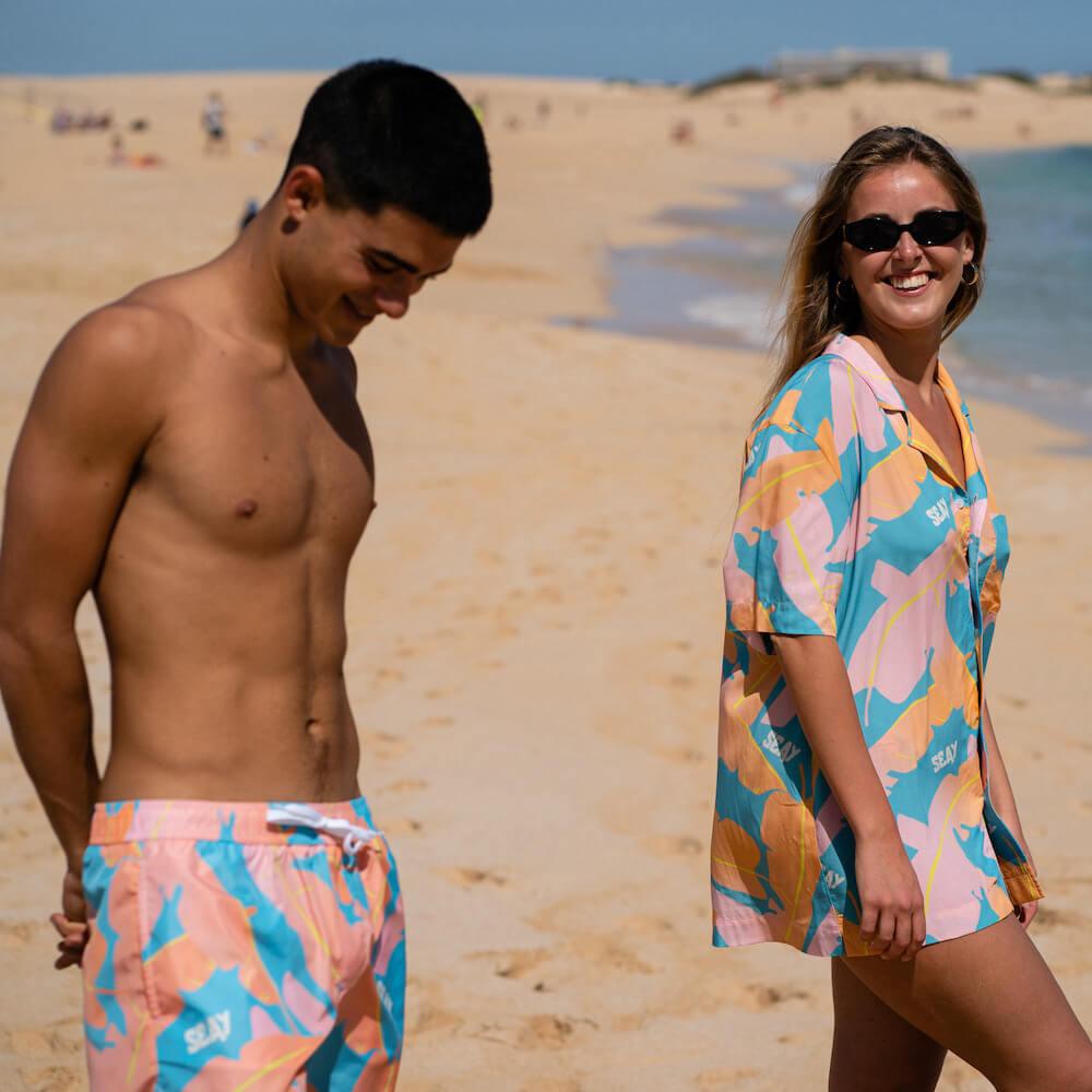 Seay / Swim Boxer Medio Rosa Blu Foglie Banano Acquista Ora