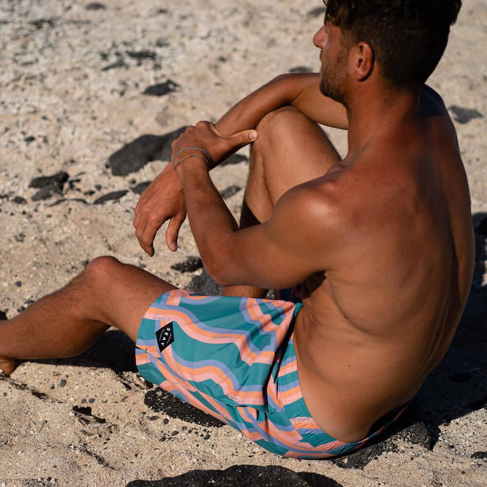 Seay / Swim Boxer Medio Verde Onde Akau Fino Al -60%