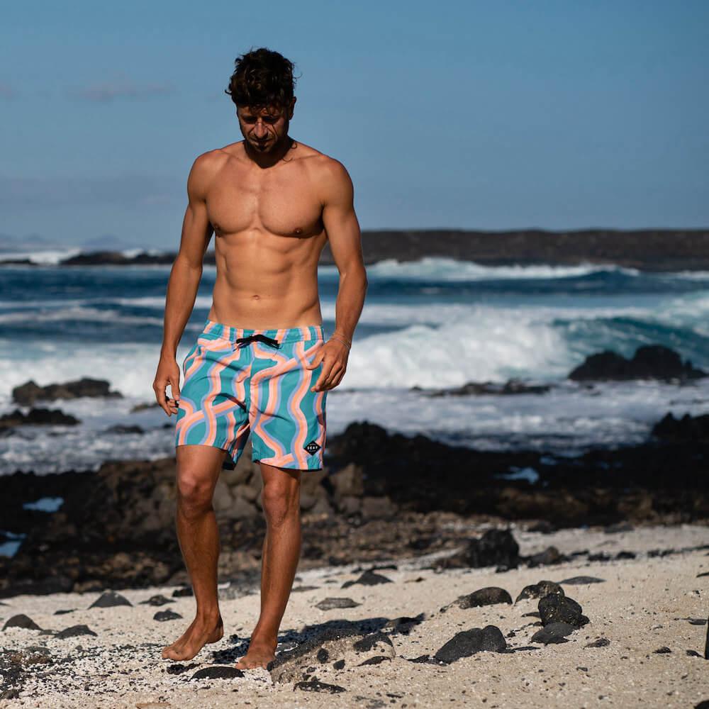 Seay / Swim Boxer Medio Verde Onde Akau Fino Al -60%