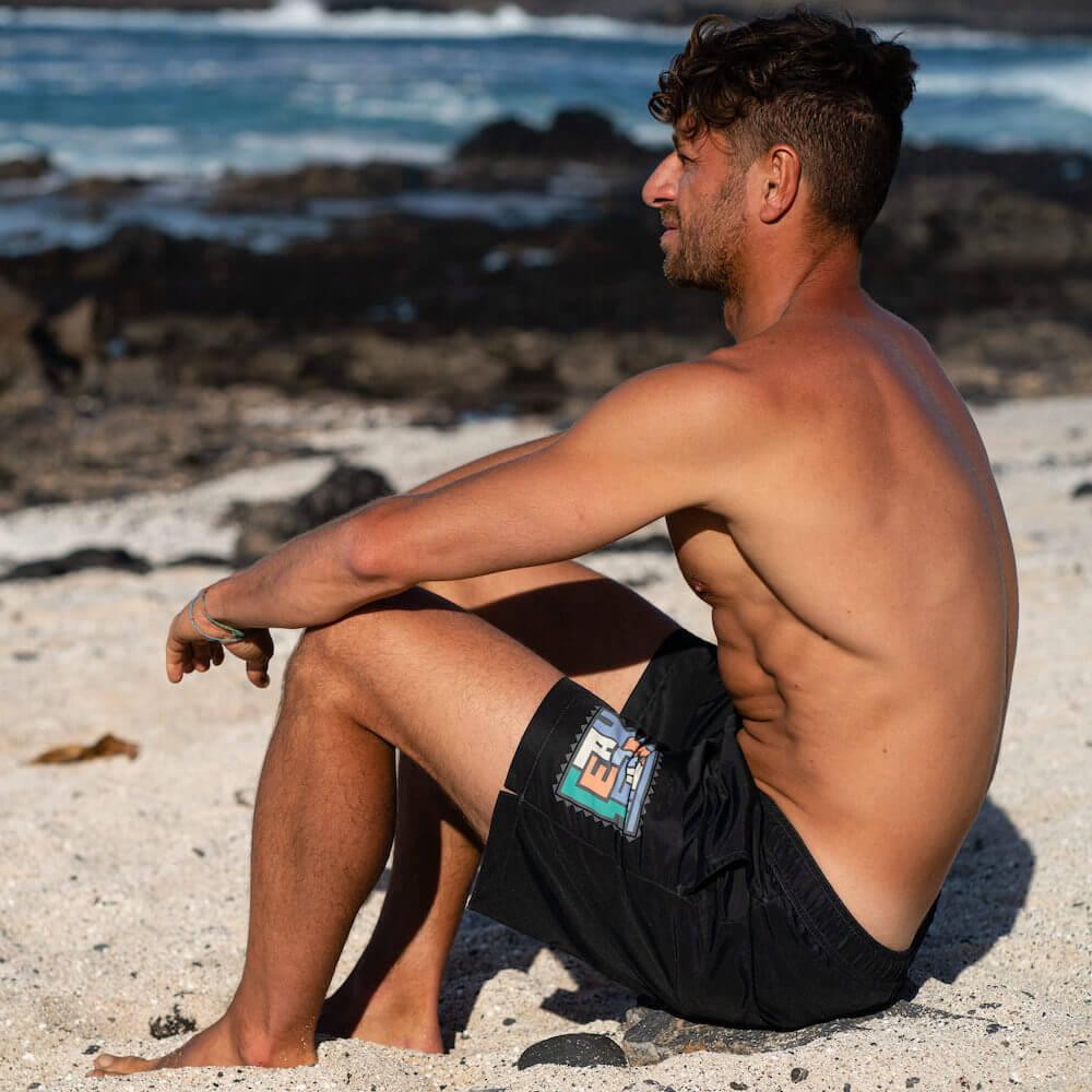 Seay / Swim Boxer Medio Nero Akaup In Vendita