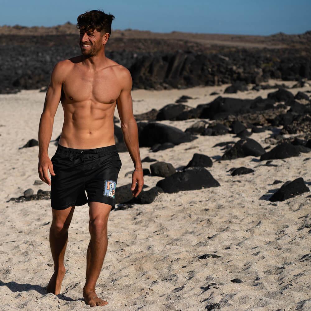 Seay / Swim Boxer Medio Nero Akaup In Vendita